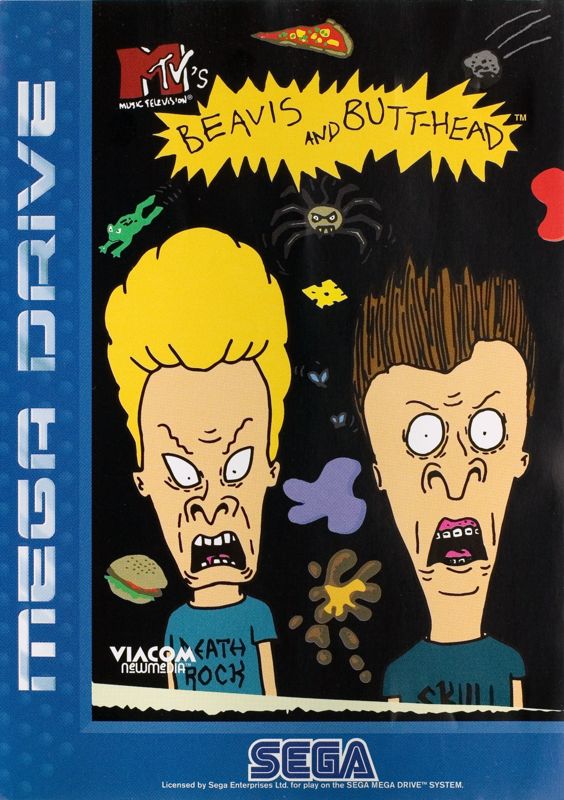 Beavis and Butthead box art for Sega Genesis